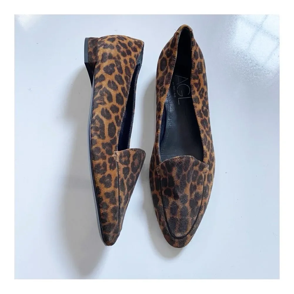AGL Seraphina Animal Print Flat In Ghephard Cognac Leopard size EU36.5 US6